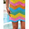 imageANRABESS Women Swimsuit Cover Ups Summer Sleeveless Beach Crochet Swimwear Bathing Suit Knit Swim Dress 2025 Vacation OutfitsRainbow Stripe