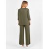 imageANRABESS Womens 2 Piece Outfits 34 Sleeve Loose Tops Wide leg Pants Lounge Pajama Set Casual Travel Loungewear ClothesArmy Green
