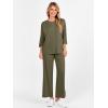imageANRABESS Womens 2 Piece Outfits 34 Sleeve Loose Tops Wide leg Pants Lounge Pajama Set Casual Travel Loungewear ClothesArmy Green