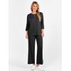 imageANRABESS Womens 2 Piece Outfits 34 Sleeve Loose Tops Wide leg Pants Lounge Pajama Set Casual Travel Loungewear ClothesBlack