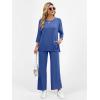 imageANRABESS Womens 2 Piece Outfits 34 Sleeve Loose Tops Wide leg Pants Lounge Pajama Set Casual Travel Loungewear ClothesBlue