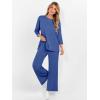 imageANRABESS Womens 2 Piece Outfits 34 Sleeve Loose Tops Wide leg Pants Lounge Pajama Set Casual Travel Loungewear ClothesBlue