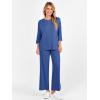 imageANRABESS Womens 2 Piece Outfits 34 Sleeve Loose Tops Wide leg Pants Lounge Pajama Set Casual Travel Loungewear ClothesBlue