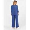 imageANRABESS Womens 2 Piece Outfits 34 Sleeve Loose Tops Wide leg Pants Lounge Pajama Set Casual Travel Loungewear ClothesBlue
