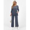 imageANRABESS Womens 2 Piece Outfits 34 Sleeve Loose Tops Wide leg Pants Lounge Pajama Set Casual Travel Loungewear ClothesDark Grey