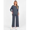 imageANRABESS Womens 2 Piece Outfits 34 Sleeve Loose Tops Wide leg Pants Lounge Pajama Set Casual Travel Loungewear ClothesDark Grey