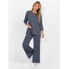 imageANRABESS Womens 2 Piece Outfits 34 Sleeve Loose Tops Wide leg Pants Lounge Pajama Set Casual Travel Loungewear ClothesDark Grey