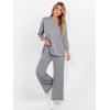 imageANRABESS Womens 2 Piece Outfits 34 Sleeve Loose Tops Wide leg Pants Lounge Pajama Set Casual Travel Loungewear ClothesGrey