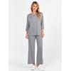 imageANRABESS Womens 2 Piece Outfits 34 Sleeve Loose Tops Wide leg Pants Lounge Pajama Set Casual Travel Loungewear ClothesGrey