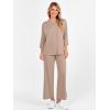 imageANRABESS Womens 2 Piece Outfits 34 Sleeve Loose Tops Wide leg Pants Lounge Pajama Set Casual Travel Loungewear ClothesLight Brown