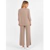 imageANRABESS Womens 2 Piece Outfits 34 Sleeve Loose Tops Wide leg Pants Lounge Pajama Set Casual Travel Loungewear ClothesLight Brown