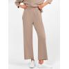 imageANRABESS Womens 2 Piece Outfits 34 Sleeve Loose Tops Wide leg Pants Lounge Pajama Set Casual Travel Loungewear ClothesLight Brown