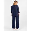 imageANRABESS Womens 2 Piece Outfits 34 Sleeve Loose Tops Wide leg Pants Lounge Pajama Set Casual Travel Loungewear ClothesNavy Blue