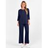 imageANRABESS Womens 2 Piece Outfits 34 Sleeve Loose Tops Wide leg Pants Lounge Pajama Set Casual Travel Loungewear ClothesNavy Blue