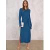 imageANRABESS Womens 2025 Fall Long Sleeve Maxi Dress Crewneck Tie Waist Slit Casual Work Long T Shirt Dresses Trendy OutfitsDeep Blue