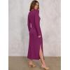 imageANRABESS Womens 2025 Fall Long Sleeve Maxi Dress Crewneck Tie Waist Slit Casual Work Long T Shirt Dresses Trendy OutfitsDeep Purple