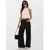 imageANRABESS Womens Baggy Jeans 2025 Fashion Mid Rise Tie Ankle Wide Leg Harem Palazzo Denim Pants with PocketsBlack Soild