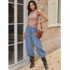 imageANRABESS Womens Baggy Jeans 2025 Fashion Mid Rise Tie Ankle Wide Leg Harem Palazzo Denim Pants with PocketsLight Blue