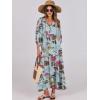 imageANRABESS Womens Boho Maxi Dresses 2025 Summer V Neck Puff Sleeve Floral Flowy Swing Fall Casual Long DressGreen Floral