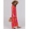 imageANRABESS Womens Boho Maxi Dresses 2025 Summer V Neck Puff Sleeve Floral Flowy Swing Fall Casual Long DressOrange Rose Floral