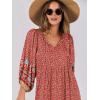 imageANRABESS Womens Boho Maxi Dresses 2025 Summer V Neck Puff Sleeve Floral Flowy Swing Fall Casual Long DressWine Red