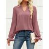 imageANRABESS Womens Dressy Casual Blouses V Neck Long Sleeve 2025 Fall Loose Fit Tunic Tops Pleated T Shirts Trendy OutfitsDusty Rose