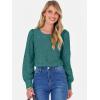 imageANRABESS Womens Eyelet Long Sleeve Tops Business Casual Blouses Crochet Lace Shirts 2025 Fall Fashion OutfitsGreen