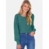 imageANRABESS Womens Eyelet Long Sleeve Tops Business Casual Blouses Crochet Lace Shirts 2025 Fall Fashion OutfitsGreen