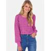 imageANRABESS Womens Eyelet Long Sleeve Tops Business Casual Blouses Crochet Lace Shirts 2025 Fall Fashion OutfitsHot Pink