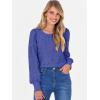 imageANRABESS Womens Eyelet Long Sleeve Tops Business Casual Blouses Crochet Lace Shirts 2025 Fall Fashion OutfitsNavy Blue