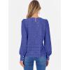 imageANRABESS Womens Eyelet Long Sleeve Tops Business Casual Blouses Crochet Lace Shirts 2025 Fall Fashion OutfitsNavy Blue