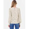 imageANRABESS Womens Eyelet Long Sleeve Tops Business Casual Blouses Crochet Lace Shirts 2025 Fall Fashion OutfitsParchment