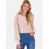 imageANRABESS Womens Eyelet Long Sleeve Tops Business Casual Blouses Crochet Lace Shirts 2025 Fall Fashion OutfitsPink