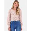 imageANRABESS Womens Eyelet Long Sleeve Tops Business Casual Blouses Crochet Lace Shirts 2025 Fall Fashion OutfitsPink