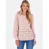 imageANRABESS Womens Eyelet Long Sleeve Tops Business Casual Blouses Crochet Lace Shirts 2025 Fall Fashion OutfitsPink