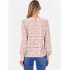 imageANRABESS Womens Eyelet Long Sleeve Tops Business Casual Blouses Crochet Lace Shirts 2025 Fall Fashion OutfitsPink