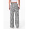 imageANRABESS Womens Gingham Striped Boxer Pants Pajama Lounge PJ Bottoms Plaid Wide Leg Casual Cute Fall Trousers with PocketsBlack White Stripe