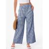 imageANRABESS Womens Gingham Striped Boxer Pants Pajama Lounge PJ Bottoms Plaid Wide Leg Casual Cute Fall Trousers with PocketsBlue White Plaid