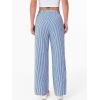 imageANRABESS Womens Gingham Striped Boxer Pants Pajama Lounge PJ Bottoms Plaid Wide Leg Casual Cute Fall Trousers with PocketsBlue White Stripe