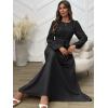 imageANRABESS Womens Long Sleeve Dress 2025 Fall Casual Empire Waist ALine Flowy Maxi Dresses with Pockets Vacation OutfitsBlack
