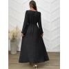imageANRABESS Womens Long Sleeve Dress 2025 Fall Casual Empire Waist ALine Flowy Maxi Dresses with Pockets Vacation OutfitsBlack
