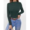 imageANRABESS Womens Long Sleeve Mock Neck Shirts Fitted Dressy Casual Blouse 2025 Fall Office Work Thermal TopsDeep Green