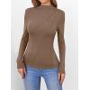 imageANRABESS Womens Long Sleeve Mock Neck Shirts Fitted Dressy Casual Blouse 2025 Fall Office Work Thermal TopsKhaki
