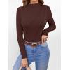 imageANRABESS Womens Long Sleeve Mock Neck Shirts Fitted Dressy Casual Blouse 2025 Fall Office Work Thermal TopsRed Brown