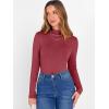 imageANRABESS Womens Long Sleeve Mock Neck Tops Slim Fitted Basic Layer Office Work Shirts 2025 Fall Outfits Y2K ClothesBurgundy