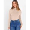 imageANRABESS Womens Long Sleeve Mock Neck Tops Slim Fitted Basic Layer Office Work Shirts 2025 Fall Outfits Y2K ClothesLight Khaki