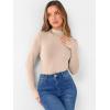 imageANRABESS Womens Long Sleeve Mock Neck Tops Slim Fitted Basic Layer Office Work Shirts 2025 Fall Outfits Y2K ClothesLight Khaki