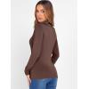 imageANRABESS Womens Long Sleeve Mock Neck Tops Slim Fitted Basic Layer Office Work Shirts 2025 Fall Outfits Y2K ClothesRed Coffee