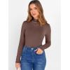 imageANRABESS Womens Long Sleeve Mock Neck Tops Slim Fitted Basic Layer Office Work Shirts 2025 Fall Outfits Y2K ClothesRed Coffee