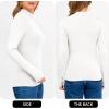 imageANRABESS Womens Long Sleeve Mock Neck Tops Slim Fitted Basic Layer Office Work Shirts 2025 Fall Outfits Y2K ClothesWhite